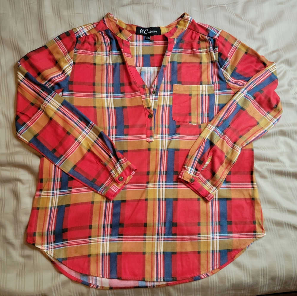 Plaid pullover shirt